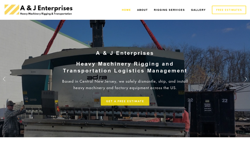 A & J Enterprises - Rigging - Millwright Services - Heavy Machinery Movers in Flemington, New Jersey