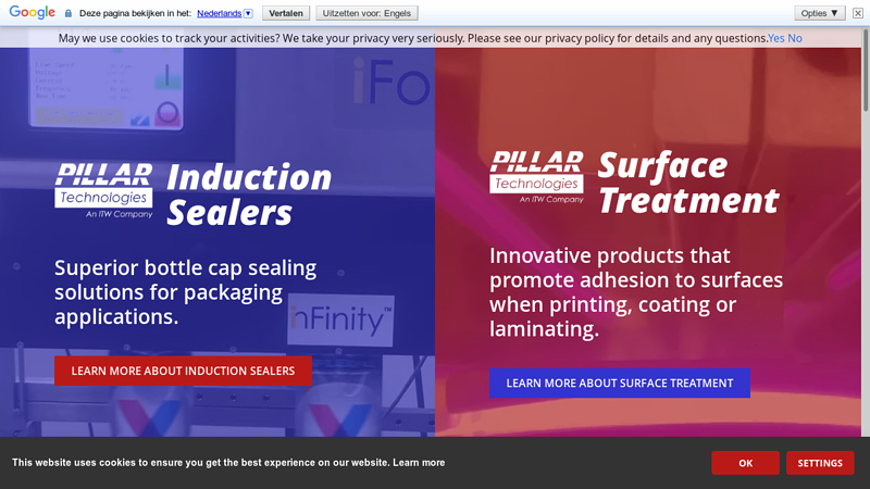 Induction Sealers, Surface Treatment Solutions | Pillar Technologies