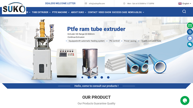 PTFE Rod&Tube Extruder, PTFE Machine Manufacturer- SuKo